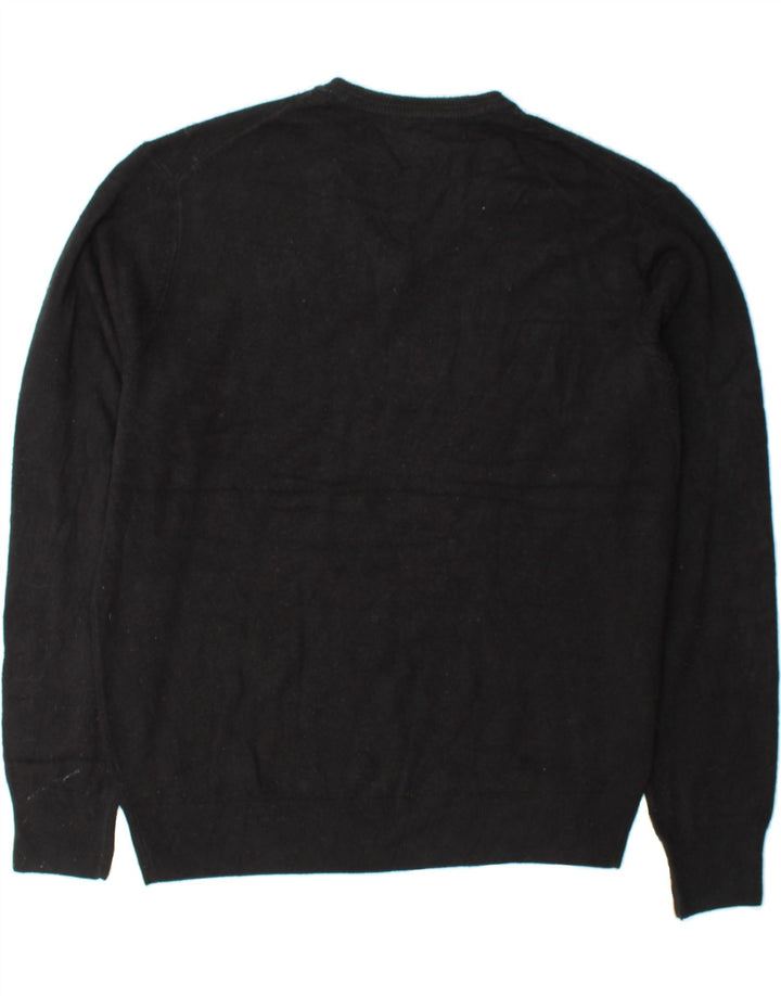 DOCKERS Mens V-Neck Jumper Sweater Large Black Acrylic Vintage Dockers and Second-Hand Dockers from Messina Hembry 