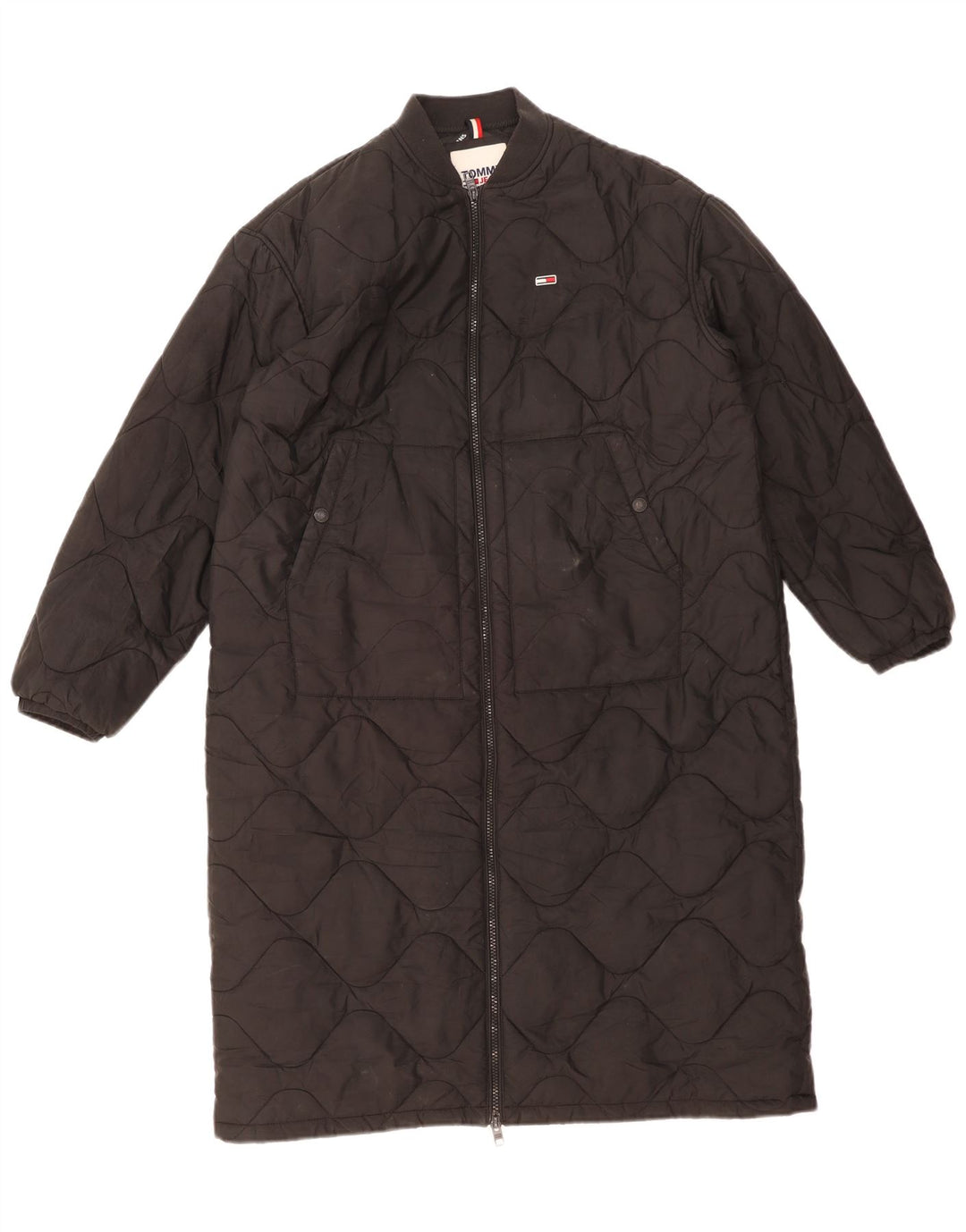 Tommy Hilfiger Abrigo acolchado extragrande para mujer UK 10 Small Poliéster negro