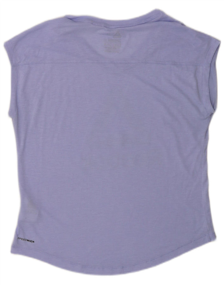 REEBOK Womens Graphic Vest Top UK 12/14 Medium Purple Polyester