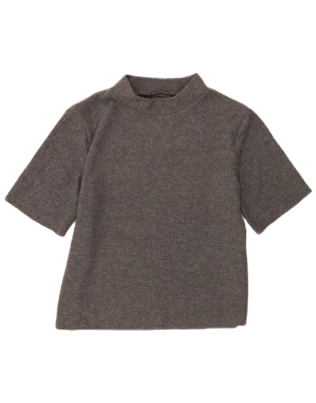 Zara Damen T-Shirt Top UK 14 Large Grau Polyester