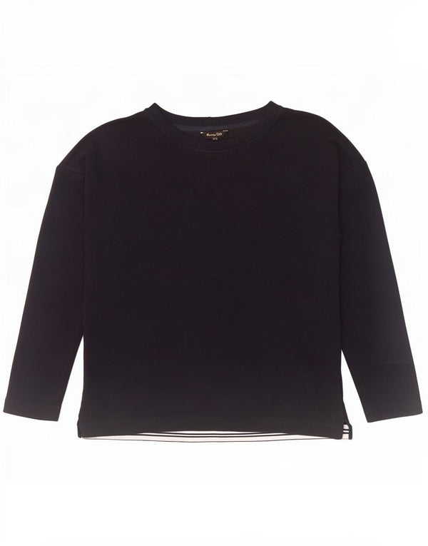 Massimo Dutti Top supradimensionat pentru femei cu mânecă lungă UK 6 XS Viscoză bleumarin