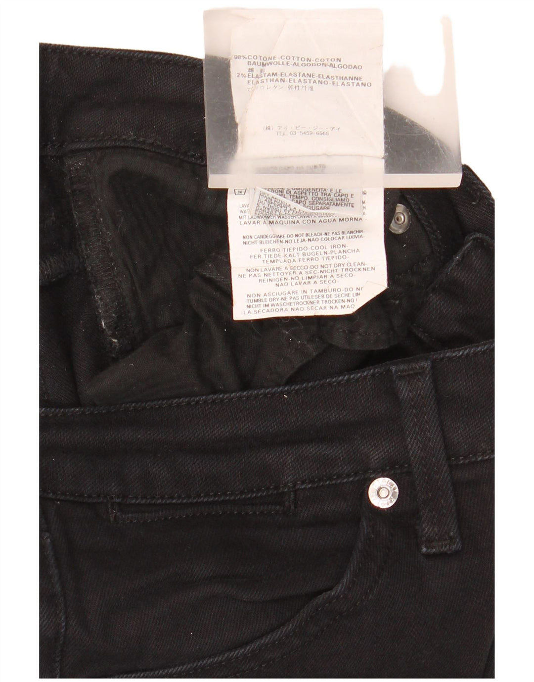Replay Womens Slim Jeans W29 L32 Black Cotton