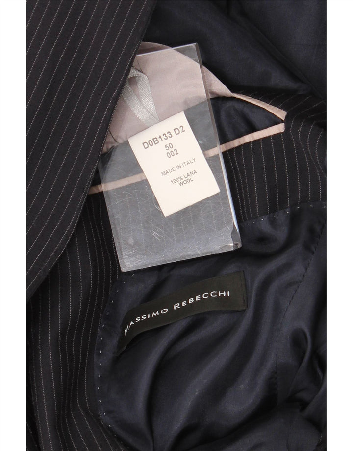 Massimo Rebecchi Mens 2 Button Blazer Jacket UK 38 Medium Navy Blue Striped