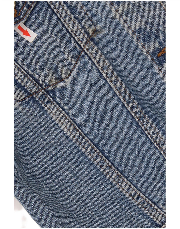 VINTAGE Womens Crop Denim Jacket UK 14 Medium Blue