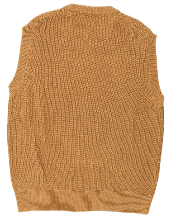 Zara Mens Vest Tank Top Small Brown Cotton