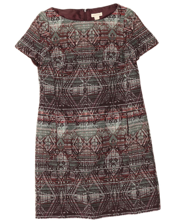 Monsoon Womens Shift Dress UK 12 Medium Multicoloured Geometric Cotton