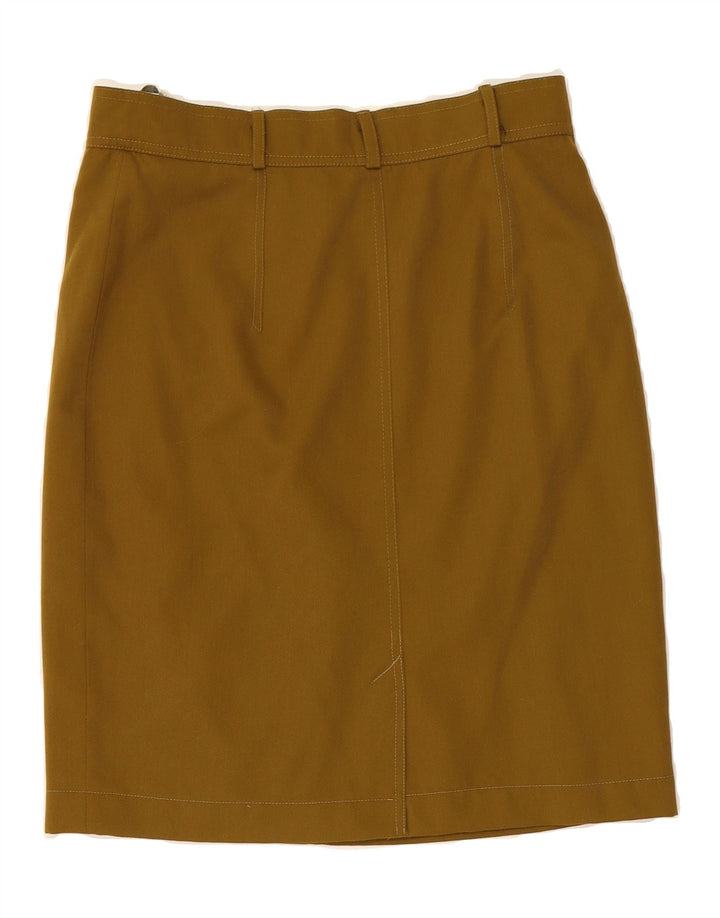 VINTAGE Womens Pencil Skirt EU 40 Medium W30 Brown Polyester Vintage Vintage and Second-Hand Vintage from Messina Hembry 