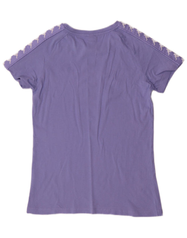 Kappa Dame Grafisk T-Shirt Top UK 14 Stor Lilla Bomuld