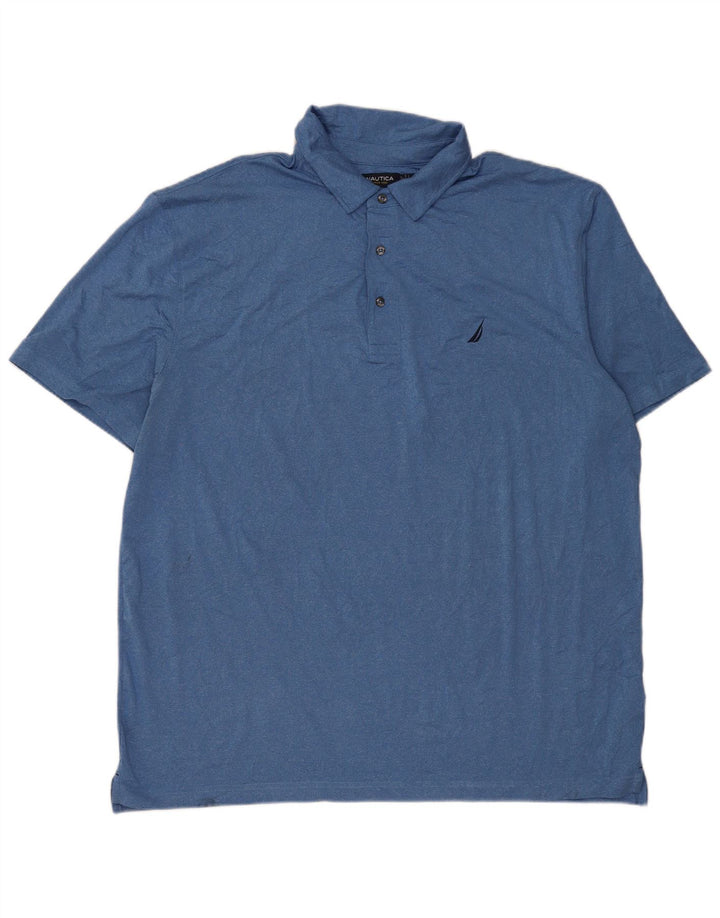 Nautica Mens Polo Shirt 2XL Blue Polyester