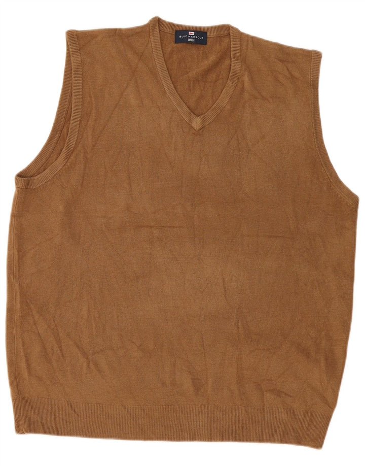 Marks & Spencer Mens Vest Tank Top XL Beige Acrylic