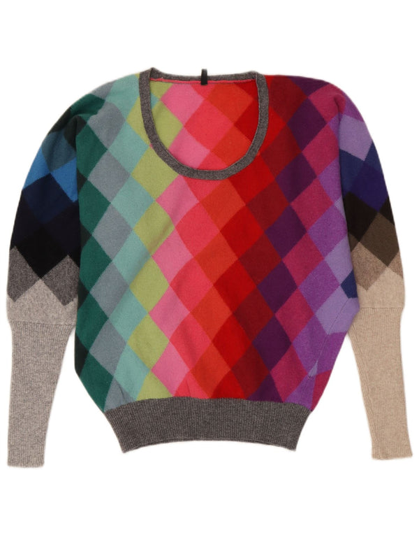 Benetton Jersey Con Cuello Barco Para Mujer UK 40 Small Multicolor