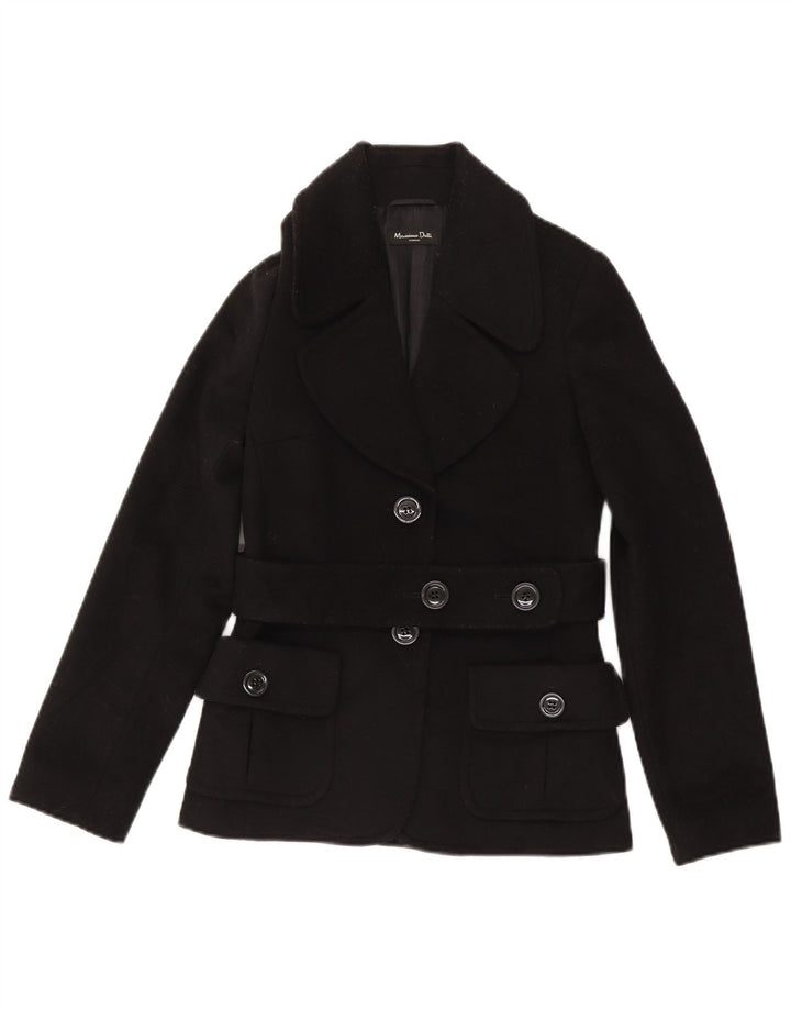 Massimo Dutti Veste Blazer 2 Boutons Femme EU 36 XS Laine Noire