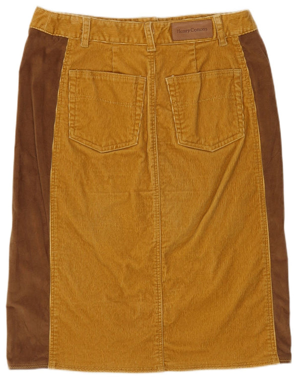Henry s Womens Corduroy Skirt IT 42 Medium W29 Yellow Colourblock