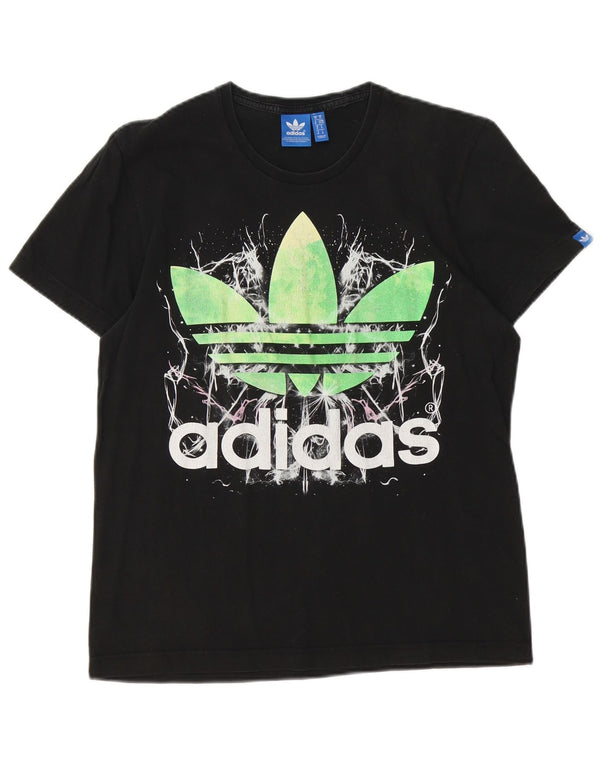 Adidas Herren Grafik T-Shirt Top Medium Schwarz Baumwolle