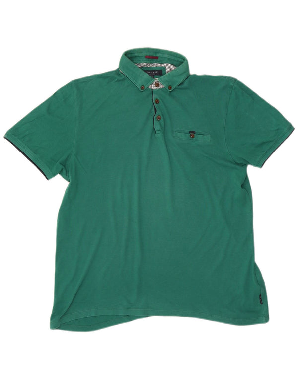 Ted Baker Mens Polo Shirt Size 5 XL Green Cotton
