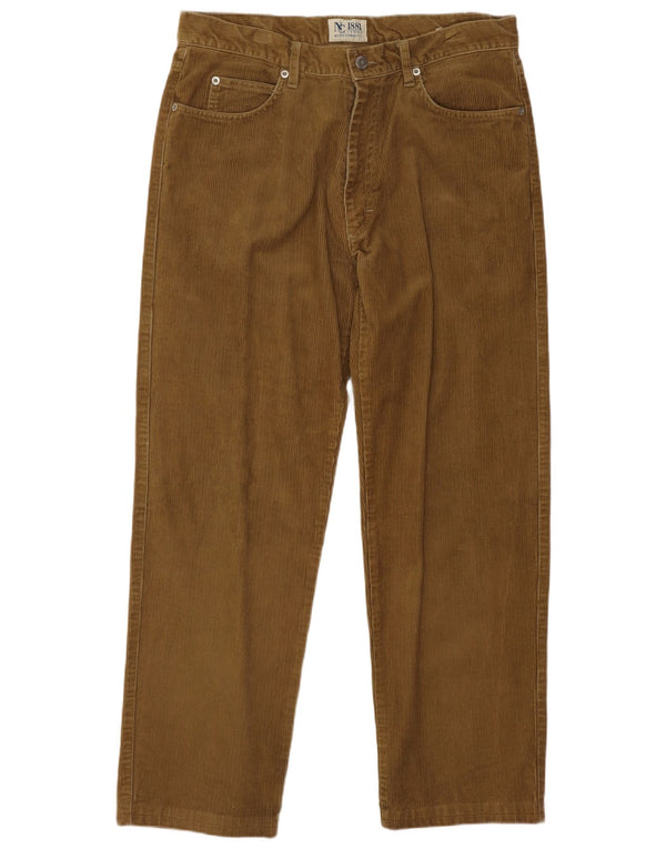 Pantaloni di velluto a coste regolari da uomo Nino Cerruti W34 L28 cotone marrone