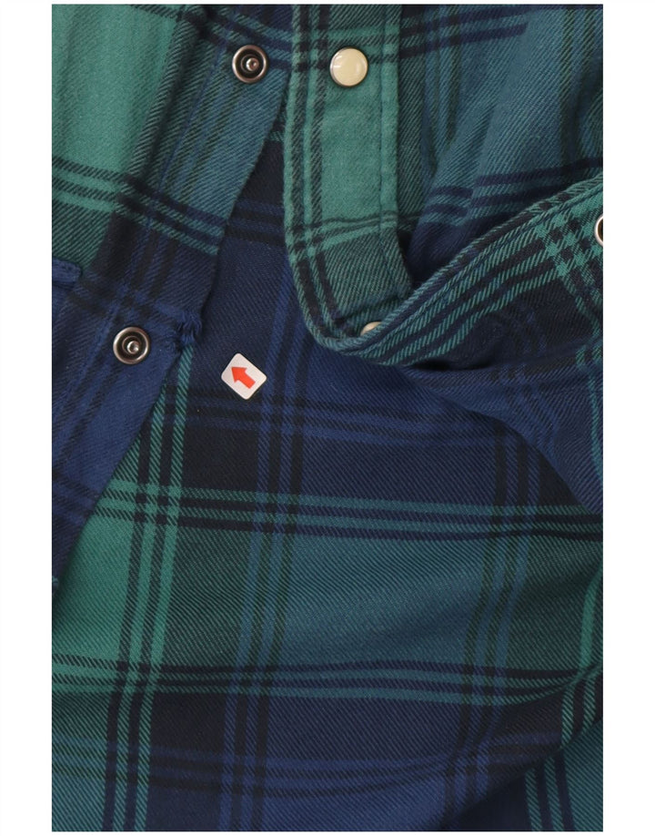 Lee Womens Flannel Shirt Medium Blue Plaid Cotton