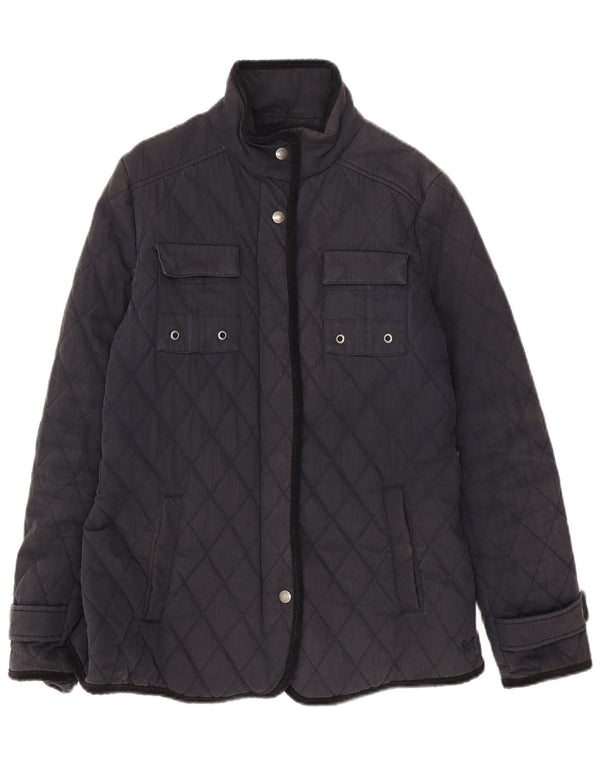 Crew Clothing Giacca trapuntata da donna UK 12 Cotone medio blu navy