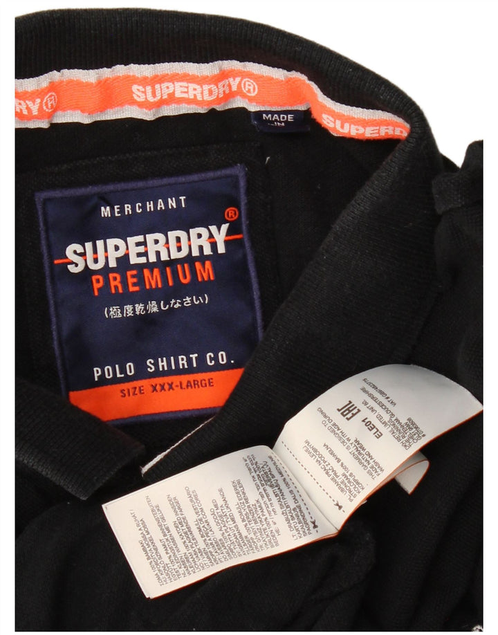 Superdry Mens Graphic Polo Shirt 3XL Black Cotton
