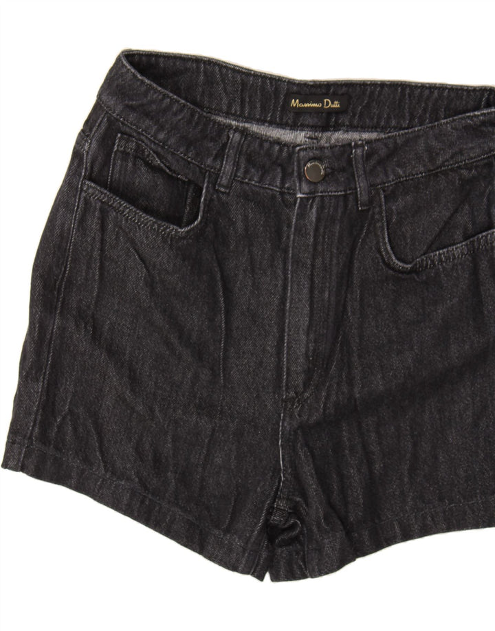 MASSIMO DUTTI Womens Denim Shorts EU 36 Small W28 Black Cotton Vintage Massimo Dutti and Second-Hand Massimo Dutti from Messina Hembry 