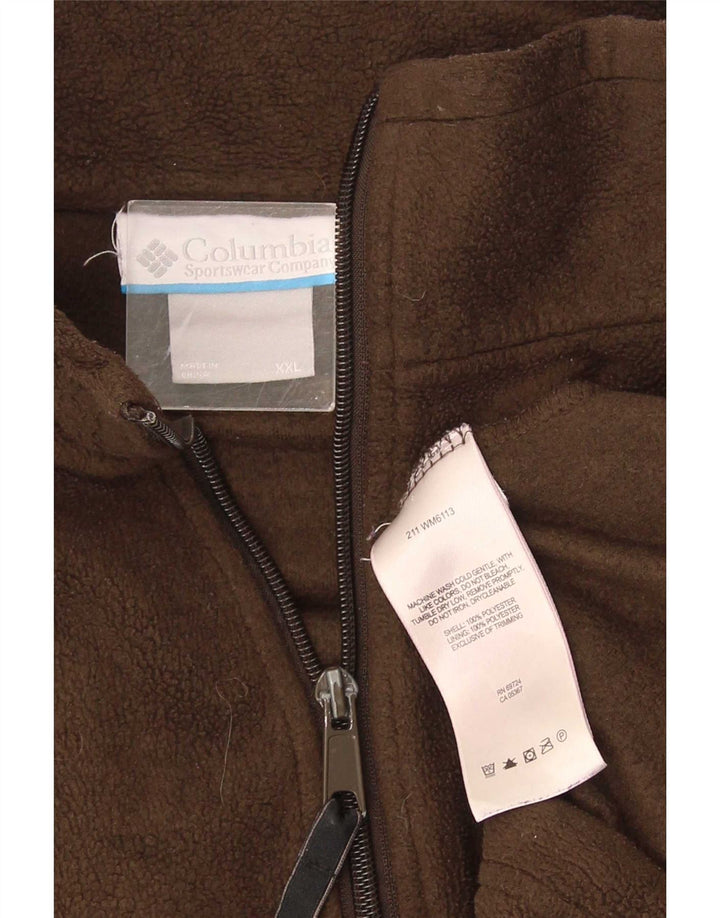 Columbia Mens Fleece Jacket UK 44 2XL Brown Polyester