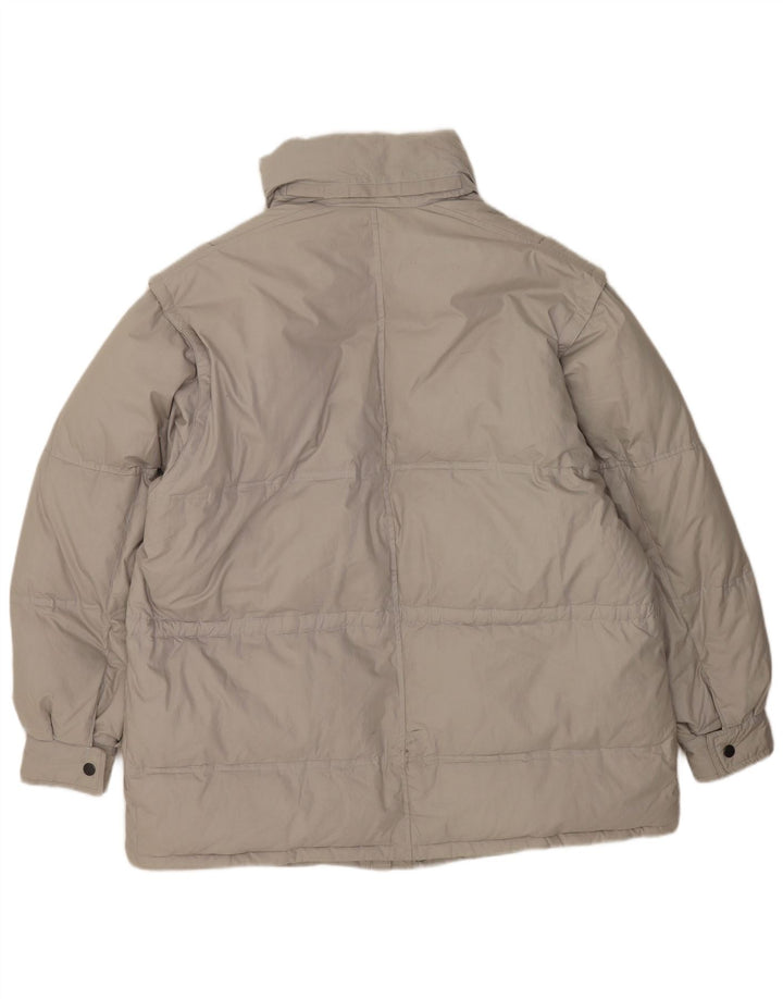 Vintage Mens Padded Jacket UK 44 2XL Grey Cotton