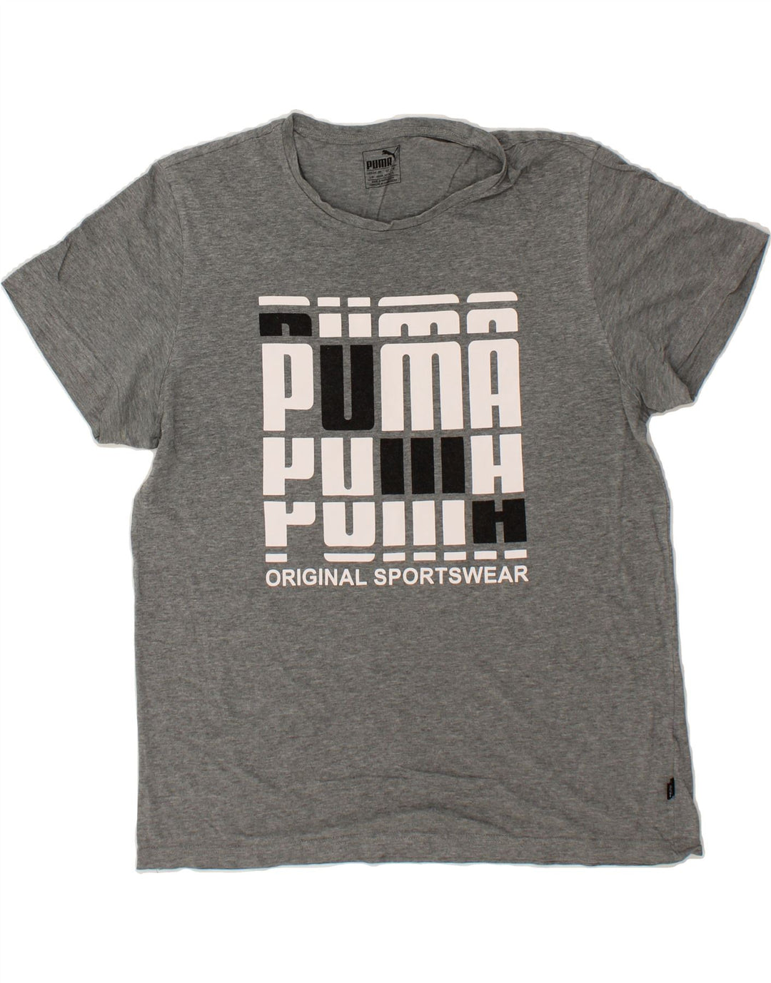 PUMA Mens Graphic T-Shirt Top Large Grey Cotton Vintage Puma and Second-Hand Puma from Messina Hembry 