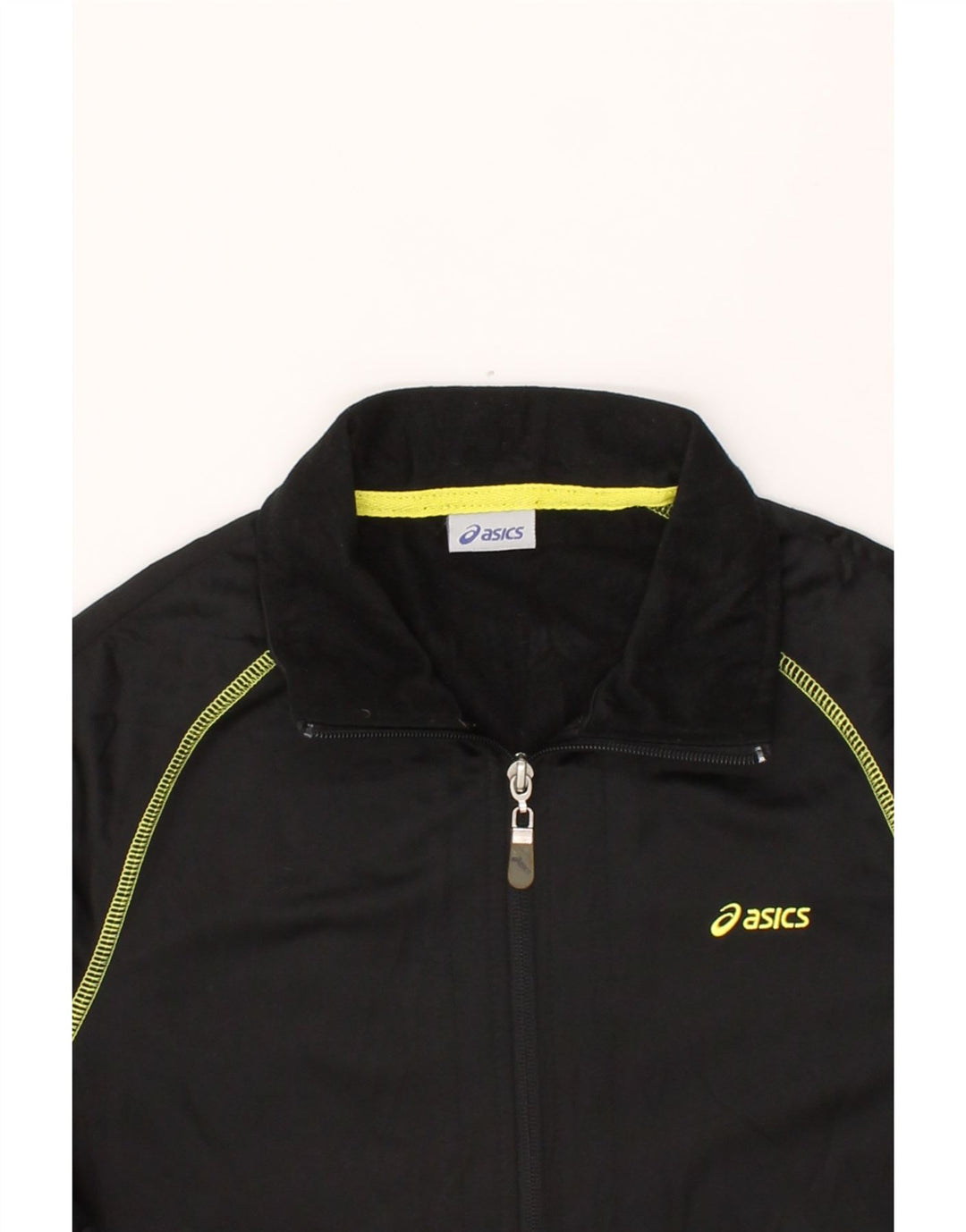 ASICS Womens Tracksuit Top Jacket UK 12 Medium Black Polyester Vintage Asics and Second-Hand Asics from Messina Hembry 
