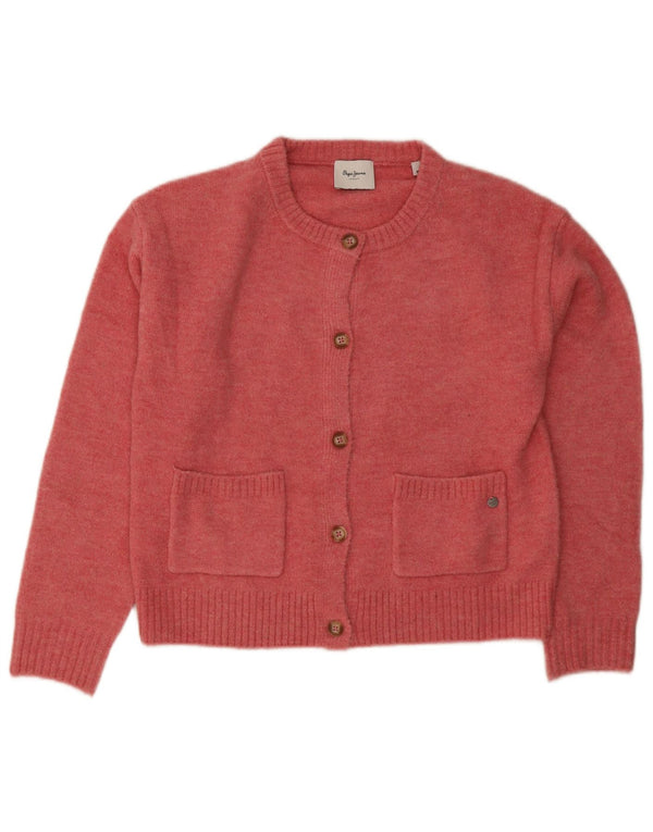 Maglione cardigan corto da donna PEPE Jeans UK 14 Rosa medio