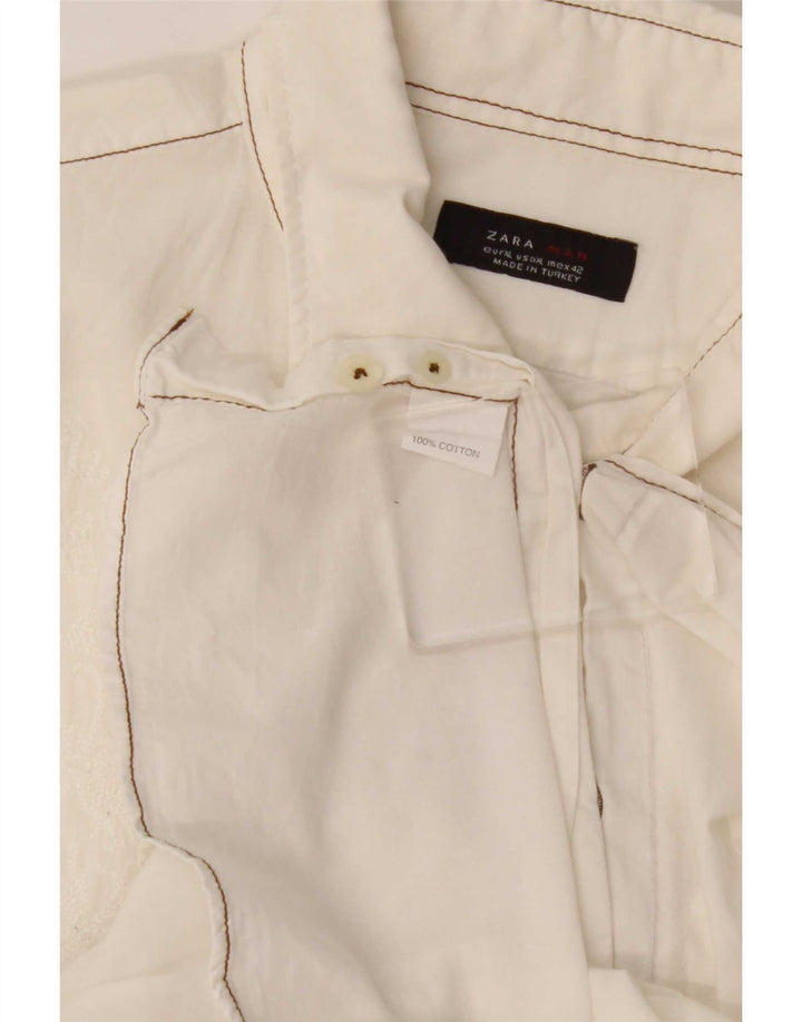 Zara Mens Shirt XL White Cotton