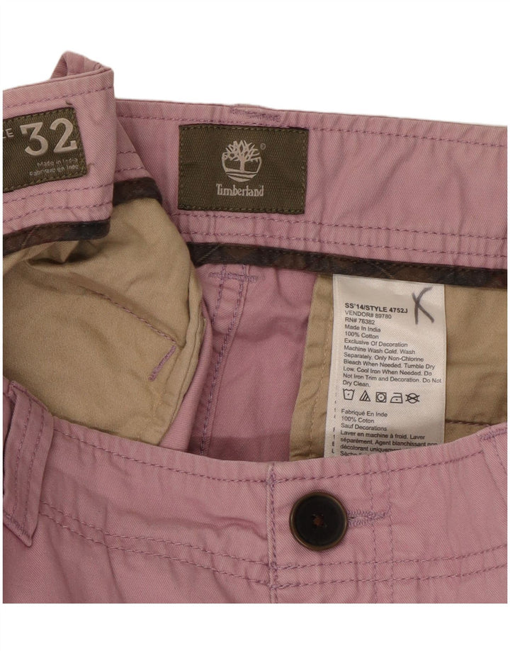 Timberland Mens Chino Shorts W32 Medium Pink Cotton