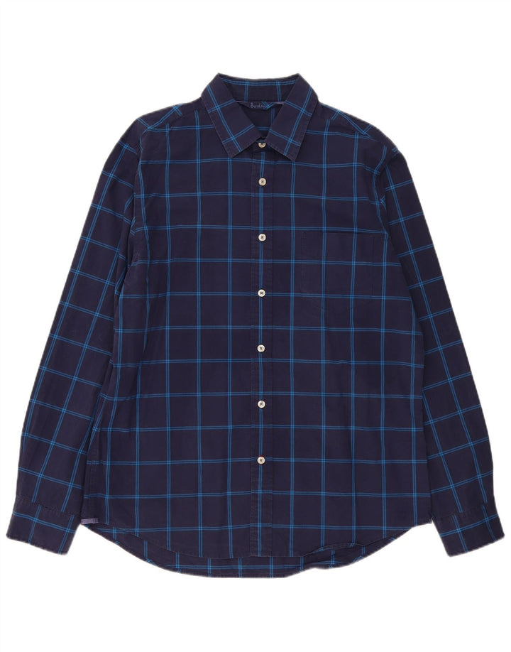 Camicia da uomo Boden Large in cotone a quadri blu navy