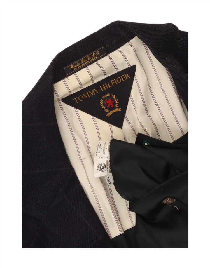 Tommy Hilfiger Herre 2-knaps blazerjakke UK 39 Medium Navy Blue Check