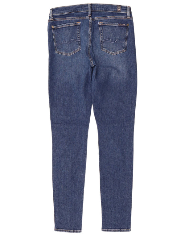 7 For All Mankind Damen Skinny Jeans W30 L30 Blaues Polyester