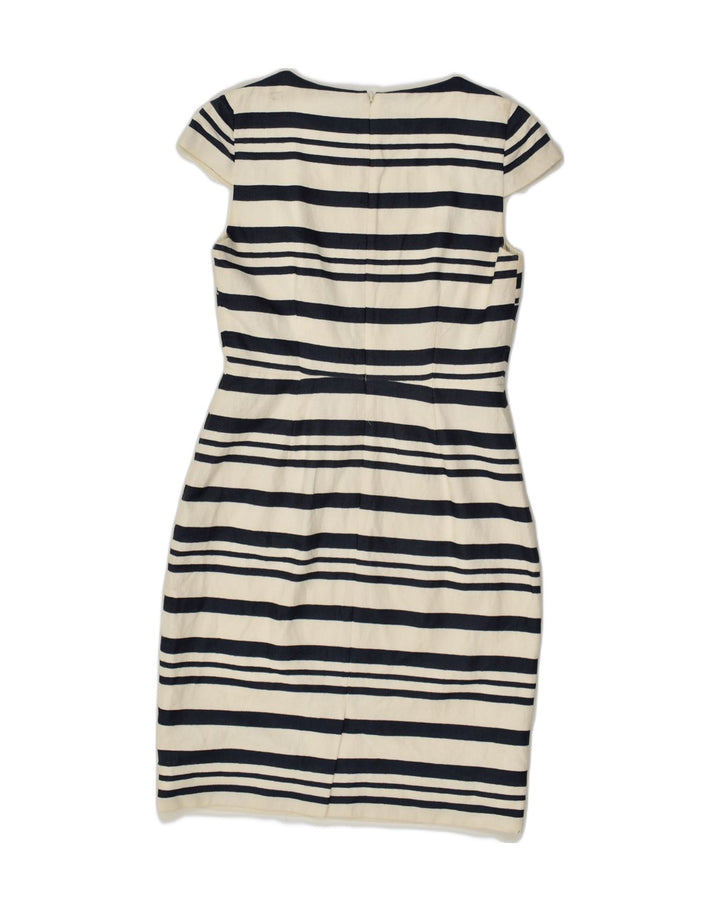 J. CREW Womens Bodycon Dress US 4 Small White Striped Cotton | Vintage J. Crew | Thrift | Second-Hand J. Crew | Used Clothing | Messina Hembry 