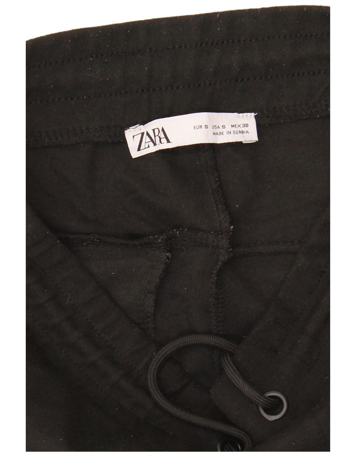Zara Mens Tracksuit Trousers Joggers Small  Black Polyester
