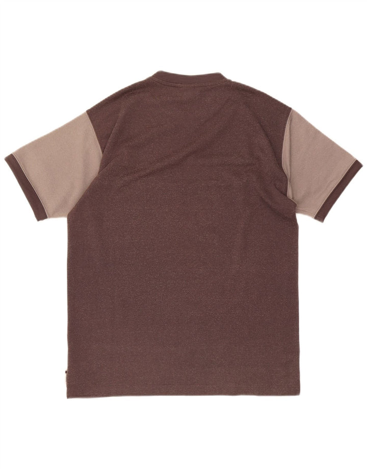 Reebok Mens T-Shirt Top Small Brown Colourblock