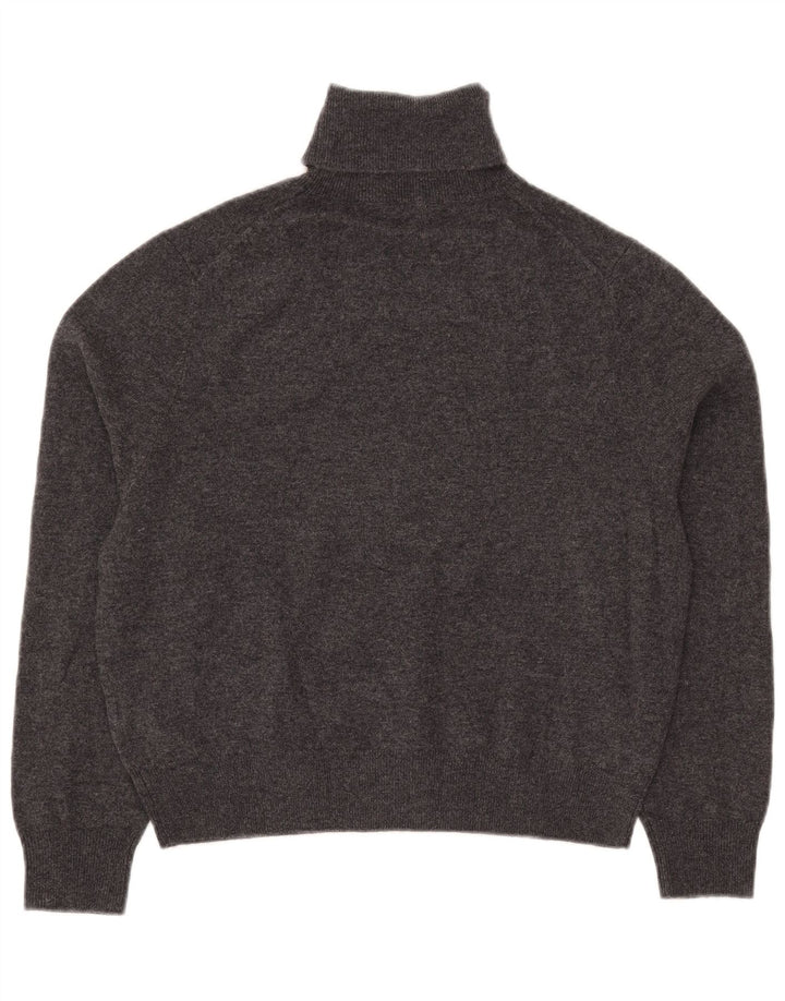 Massimo Dutti Dame Crop Roll Neck Jumper Sweater UK 10 Small Grey