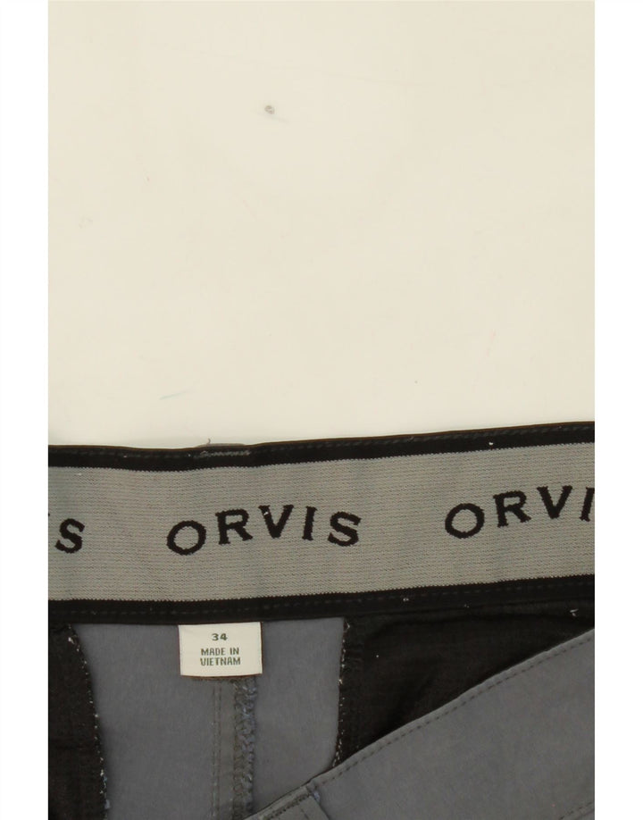 ORVIS Mens Straight Cargo Trousers W34 L28  Grey Nylon Vintage Orvis and Second-Hand Orvis from Messina Hembry 