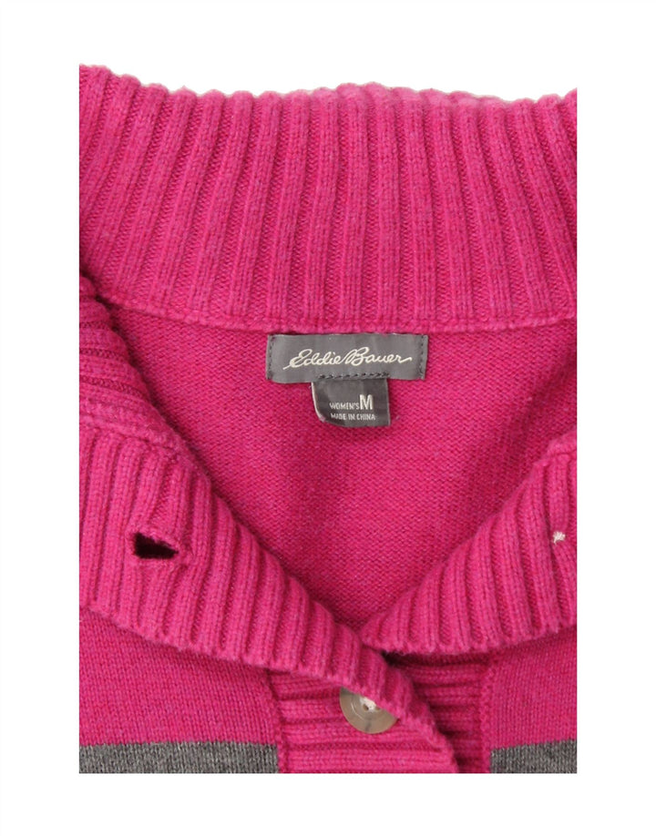EDDIE BAUER Womens Button Neck Jumper Sweater UK 12 Medium Pink Vintage Eddie Bauer and Second-Hand Eddie Bauer from Messina Hembry 