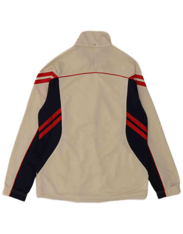 Asics Mens Tracksuit Top Jacket Medium Beige Colourblock Polyester