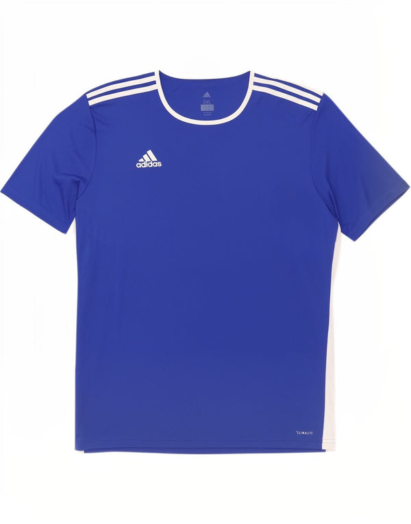 Camiseta masculina Adidas Top 2XL azul colorblock poliéster esportivo