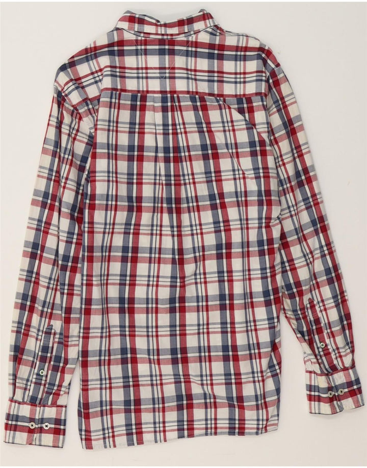 TOMMY HILFIGER Mens Coupe Ajustee Custom Fit Shirt Medium Red Check Cotton Vintage Tommy Hilfiger and Second-Hand Tommy Hilfiger from Messina Hembry 
