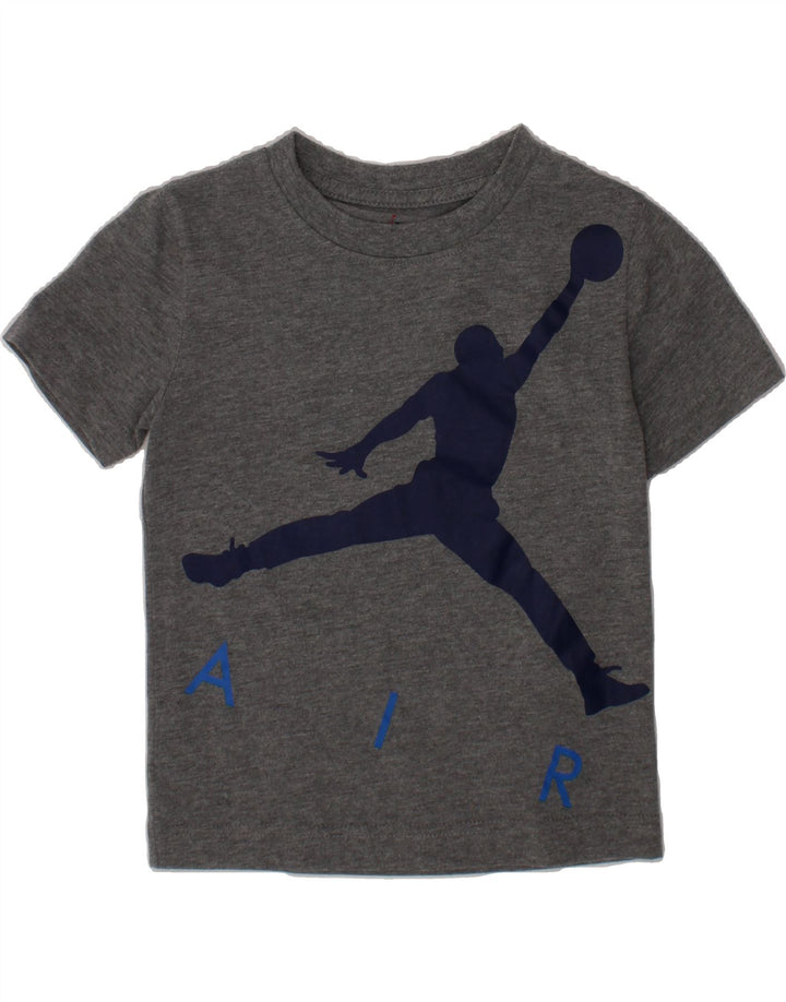 JORDAN Boys Graphic T-Shirt Top 3-4 Years Grey Vintage Jordan and Second-Hand Jordan from Messina Hembry 