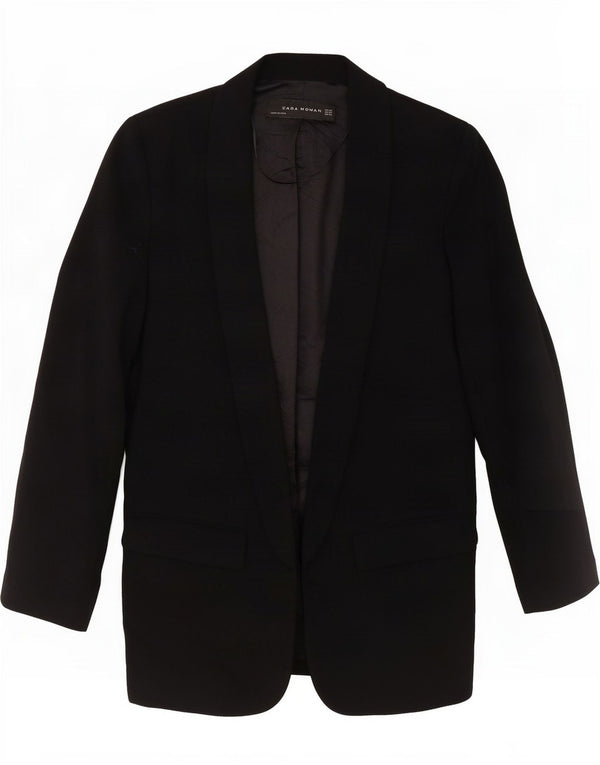 Giacca blazer aperta da donna con maniche a 3/4 Zara UK 6 XS viscosa nera