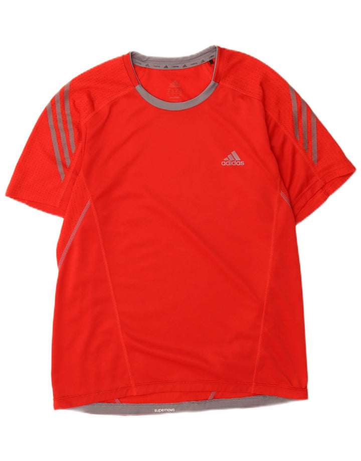 Adidas Męski T-shirt Top Średni Czerwony Poliester
