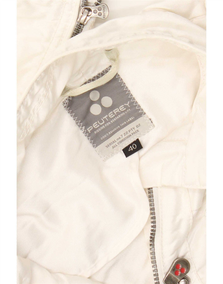 PEUTEREY Womens Crop Bomber Jacket IT 40 Small White