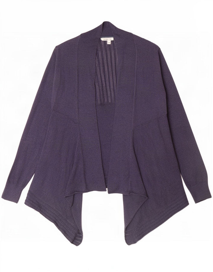 Fat Face Womens Asymmetric Open Cardigan Sweater UK 12 Medium Navy Blue