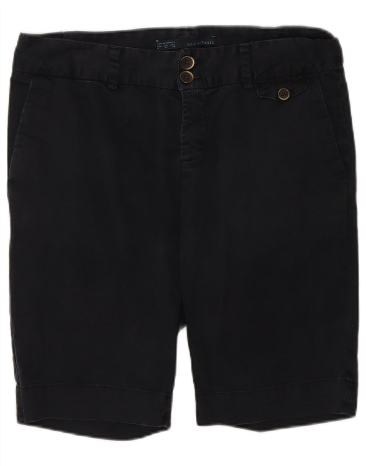 Zara Womens Chino Shorts Medium W28  Navy Blue