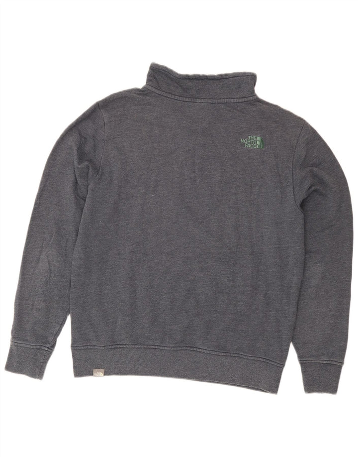 The North Face Mens Zip Neck Sweatshirt Jumper Medium Grey Cotton